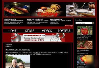 Cooking turnkey website store w/free hosting