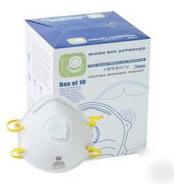Box N95 face niosh respirators dust masks w/ valve