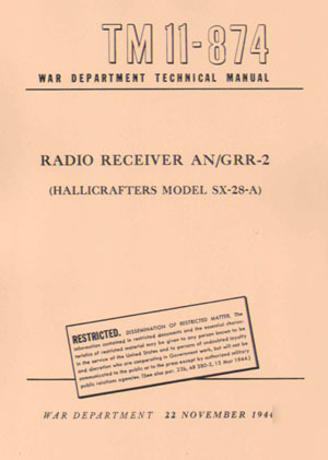 Hallicrafters sx-28A (tm 11-874) manual w/17
