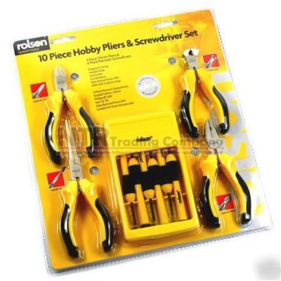 10 pc hobby mini plier and precision screwdriver set
