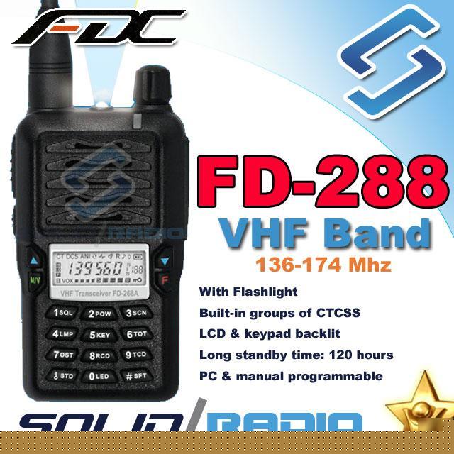 Fdc fd-288 vhf 136-174 mhz handheld radio free earpiece