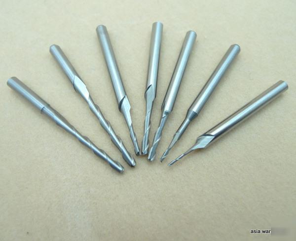 10PC cnc carbide milling cutters two spiral flute 0.8MM