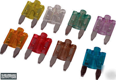 80 various colour coded mini blade fuse kit 2 - 30 amp