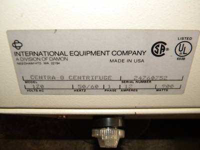 Iec centra-8 centrifuge, rotor, buckets, inserts