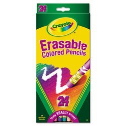 New erasable colored woodcase pencils, 3.3 mm, 24 as...