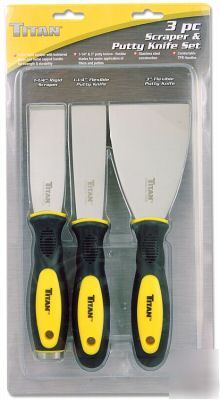 Titan 3-pc stainless scraper & putty knife set #17000