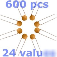 Multilayer ceramic capacitor set 24 values, 600PCS