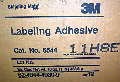 New 6544 3M labeling adhesive 10 16OZ cans old stock