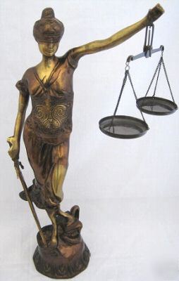 19 in lady justice bronze scales of justice 
