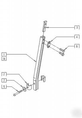 Double d footrest extension tube standard & v hangers