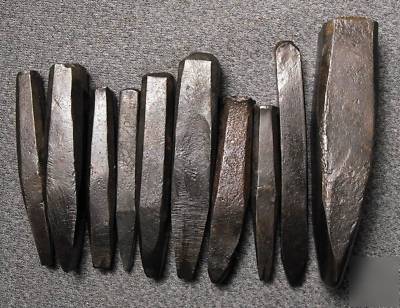 Set of 12 steel chasing stamp tools: horseshoe, pipe