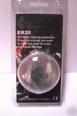 Acs ER20 hi-fidelity hearing protection ear plugs er 20