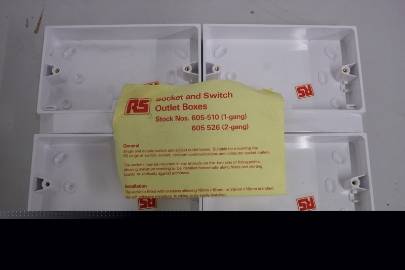 Rs 4 x 605-526 two gang socket and switch outlet boxes