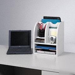 Safco threeway radius front desktop corner organizer