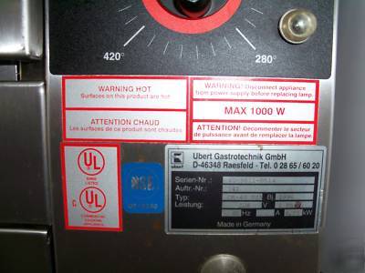 Ubert rotisserie machine model cr-40 