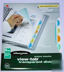 Wilson jones view tab transparent indexes dividers nip