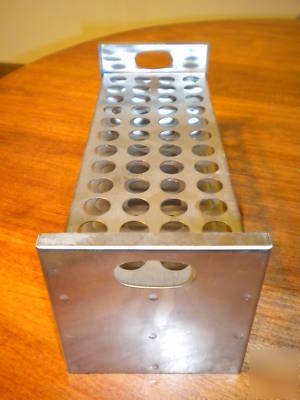 Black machine steel 48 hole 16 mm test tube rack/holder