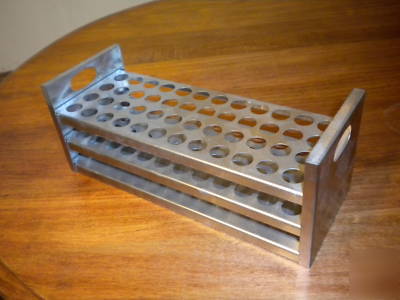 Black machine steel 48 hole 16 mm test tube rack/holder