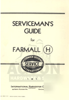 Farmall h tractor printed servicemans guide manual