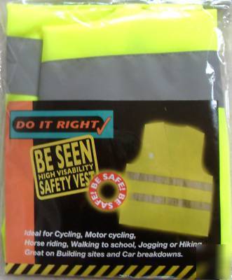 High visibility safety vest reflectable waistcost xl