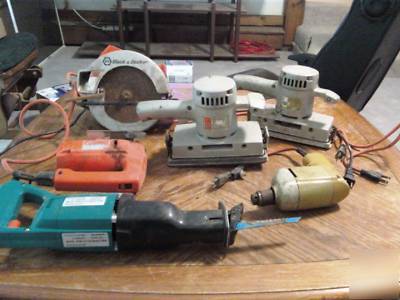 Several different power tools mostly black and decker