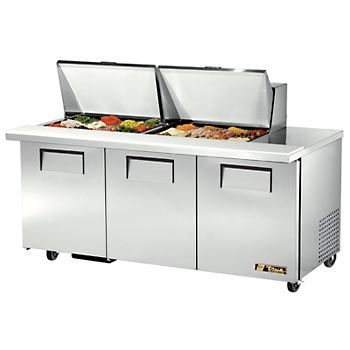 True tssu-72-24M-b-st refrigerated prep table 24 pan 72