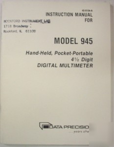 Data precision 945 instruction manual - $5 shipping 