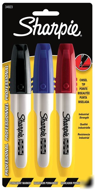 Sharpie professional permanent markers black blue red