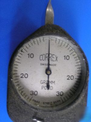 Vintage correx gram tension gauge dial and paddle type