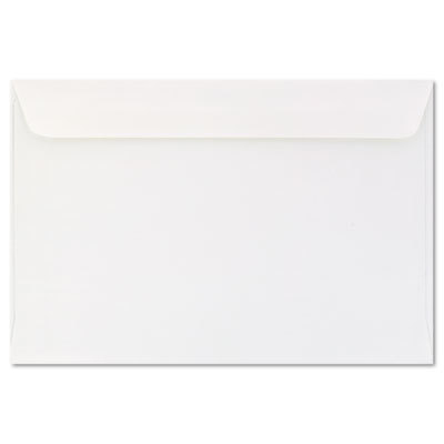 Open side book envel w/ contemp style flap white 500/bx