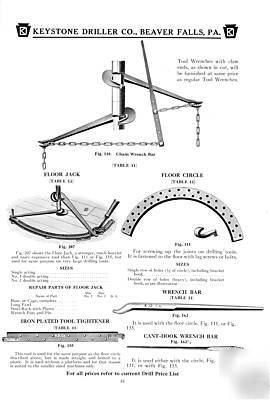 1922 keystone wrench bar rig tools ~ vintage print ad