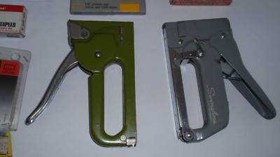 2 vintage swingline staplers #101 tacker w/ staples gun