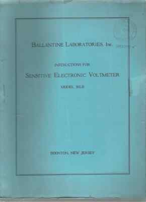 Ballantine sensitive electronic voltmeter manual 1954