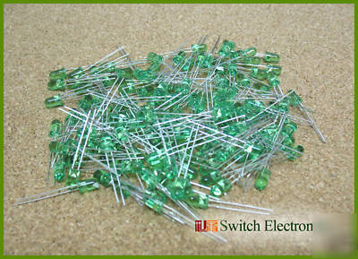 100 pcs 5MM green led light brilliant diffuse