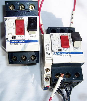 2 telemecanique GV2ME14/6-10A motor circuit breakers 