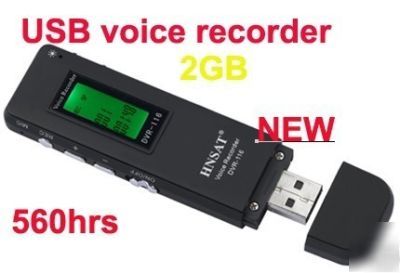 560 hrs 2GB usb MP3 player digital voice phone recorder