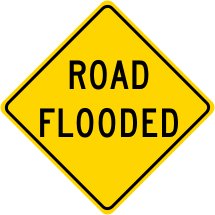 3M reflective road flooded street road warning sign