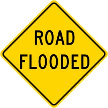 3M reflective road flooded street road warning sign