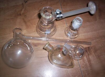 5PCS different shape glass flask,50-300ML,kimax,pyrex..