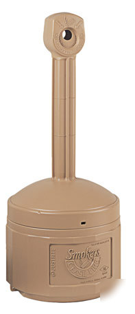 Justrite large smokers cease fire receptacle beige