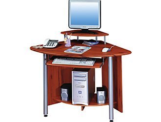 Woodgrain corner laptop computer desk work station