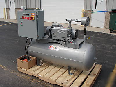 Busch vacuum pump system, RC0100, 63 cfm tank mounted