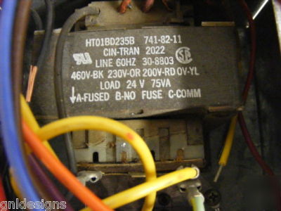 Carrier HT01BD235B relay transformer 200-460VX24V 75VA 