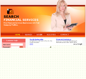 Financial service search website + google adsense