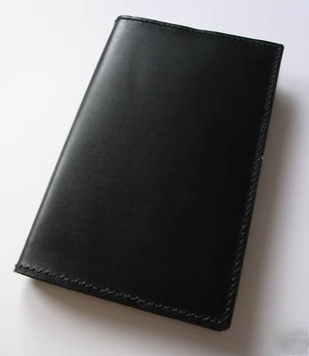 Handcrafted black leather moleskine folio A4 cover case