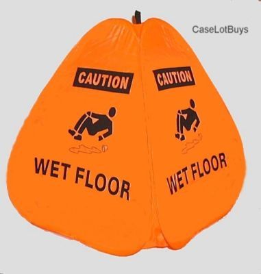 Lot (06) caution cones ~wet floor~ orange safety signs