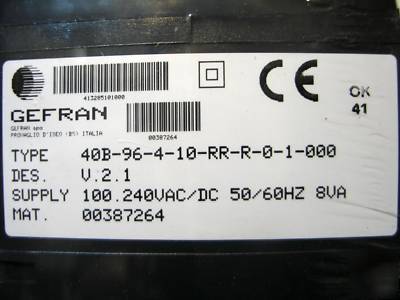 New gefran 40B series pressure/force indicator 1/8 din 