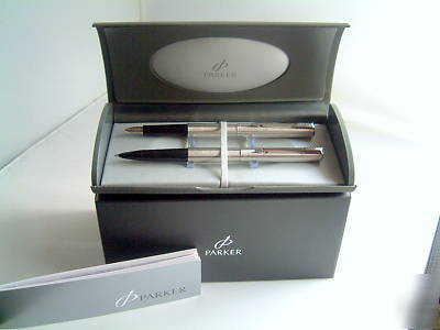 Parker s/sfountain pen&r/ball pen&g/box &free engraving