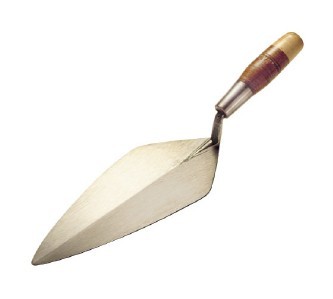 Rose narrow london heel brick trowel w/ leather handle