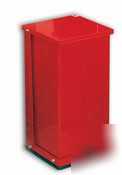 Red steel step-on trash can - 100 quart - det-P100R